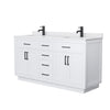 Custom image for White with Matte Black Trim / White Cultured Marble / No Mirror