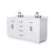 Custom image for White with Matte Black Trim / White Cultured Marble / No Mirror