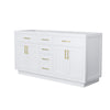 Custom image for White with Brushed Gold Trim / No Mirror