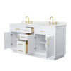 Custom image for White with Brushed Gold Trim / Giotto Quartz / No Mirror