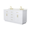 Custom image for White with Brushed Gold Trim / Giotto Quartz / No Mirror