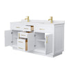 Custom image for White with Brushed Gold Trim / White Cultured Marble / No Mirror