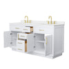 Custom image for White with Brushed Gold Trim / White Quartz / No Mirror