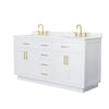 Custom image for White with Brushed Gold Trim / White Quartz / No Mirror