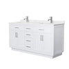 Custom image for White with Brushed Nickel Trim / Carrara Cultured Marble / No Mirror