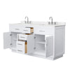Custom image for White with Brushed Nickel Trim / Carrara Cultured Marble / No Mirror