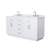 Custom image for White with Brushed Nickel Trim / White Cultured Marble / No Mirror