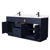 Custom image for Dark Blue with Matte Black Trim / Carrara Cultured Marble / No Mirror