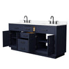 Custom image for Dark Blue with Matte Black Trim / Carrara Cultured Marble / No Mirror