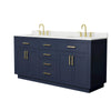 Custom image for Dark Blue with Brushed Gold Trim / Giotto Quartz / No Mirror
