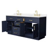Custom image for Dark Blue with Brushed Gold Trim / White Quartz / No Mirror
