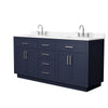 Custom image for Dark Blue with Brushed Nickel Trim / Carrara Cultured Marble / No Mirror