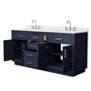 Custom image for Dark Blue with Brushed Nickel Trim / Giotto Quartz / No Mirror
