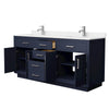 Custom image for Dark Blue with Brushed Nickel Trim / White Quartz / No Mirror