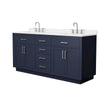Custom image for Dark Blue with Brushed Nickel Trim / White Quartz / No Mirror