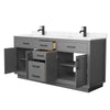 Custom image for Dark Gray with Matte Black Trim / Carrara Cultured Marble / No Mirror