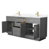 Custom image for Dark Gray with Brushed Gold Trim / Carrara Cultured Marble / No Mirror