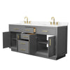 Custom image for Dark Gray with Brushed Gold Trim / Carrara Cultured Marble / No Mirror