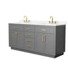 Custom image for Dark Gray with Brushed Gold Trim / Carrara Cultured Marble / No Mirror