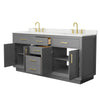Custom image for Dark Gray with Brushed Gold Trim / Giotto Quartz / No Mirror