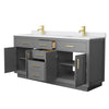 Custom image for Dark Gray with Brushed Gold Trim / White Cultured Marble / No Mirror