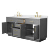Custom image for Dark Gray with Brushed Gold Trim / White Cultured Marble / No Mirror