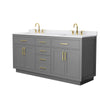Custom image for Dark Gray with Brushed Gold Trim / White Cultured Marble / No Mirror