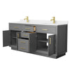 Custom image for Dark Gray with Brushed Gold Trim / White Quartz / No Mirror