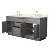 Custom image for Dark Gray with Brushed Gold Trim / White Quartz / No Mirror