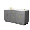 Custom image for Dark Gray with Brushed Gold Trim / White Quartz / No Mirror