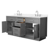 Custom image for Dark Gray with Brushed Nickel Trim / White Quartz / No Mirror