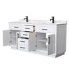 Custom image for White with Matte Black Trim / Carrara Cultured Marble / No Mirror