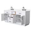 Custom image for White with Matte Black Trim / Carrara Cultured Marble / No Mirror