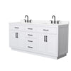 Custom image for White with Matte Black Trim / Carrara Cultured Marble / No Mirror