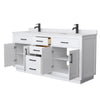 Custom image for White with Matte Black Trim / White Cultured Marble / No Mirror