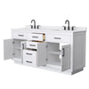 Custom image for White with Matte Black Trim / White Cultured Marble / No Mirror