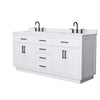 Custom image for White with Matte Black Trim / White Cultured Marble / No Mirror