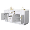 Custom image for White with Brushed Gold Trim / Carrara Cultured Marble / No Mirror