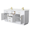Custom image for White with Brushed Gold Trim / Giotto Quartz / No Mirror