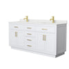 Custom image for White with Brushed Gold Trim / Giotto Quartz / No Mirror