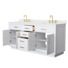 Custom image for White with Brushed Gold Trim / Giotto Quartz / No Mirror