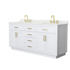Custom image for White with Brushed Gold Trim / Giotto Quartz / No Mirror
