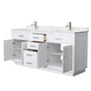 Custom image for White with Brushed Nickel Trim / Carrara Cultured Marble / No Mirror