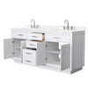 Custom image for White with Brushed Nickel Trim / Carrara Cultured Marble / No Mirror