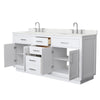 Custom image for White with Brushed Nickel Trim / Giotto Quartz / No Mirror