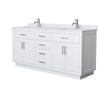 Custom image for White with Brushed Nickel Trim / White Cultured Marble / No Mirror