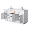 Custom image for White with Brushed Nickel Trim / White Cultured Marble / No Mirror