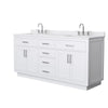 Custom image for White with Brushed Nickel Trim / White Cultured Marble / No Mirror