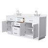 Custom image for White with Brushed Nickel Trim / White Quartz / No Mirror