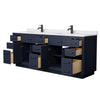 Custom image for Dark Blue with Matte Black Trim / White Cultured Marble / No Mirror